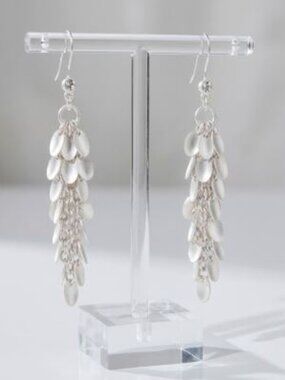 Lee Angel Neiman Marcus Disc Silver Piper Teardrop Earrings NWt 135